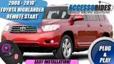 Remote Start for Toyota Highlander 2008 2009 2010 Plug & Play - KEY START